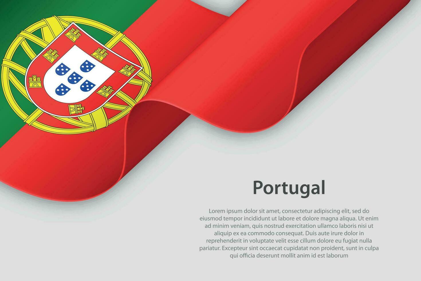 3d ribbon with national flag Portugal isolated on white background vector