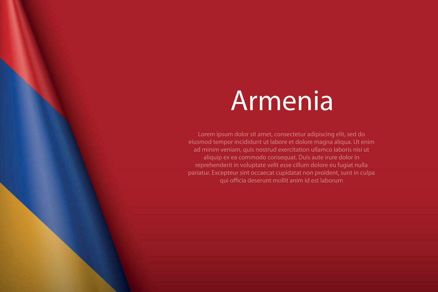 national flag Armenia isolated on background with copyspace vector