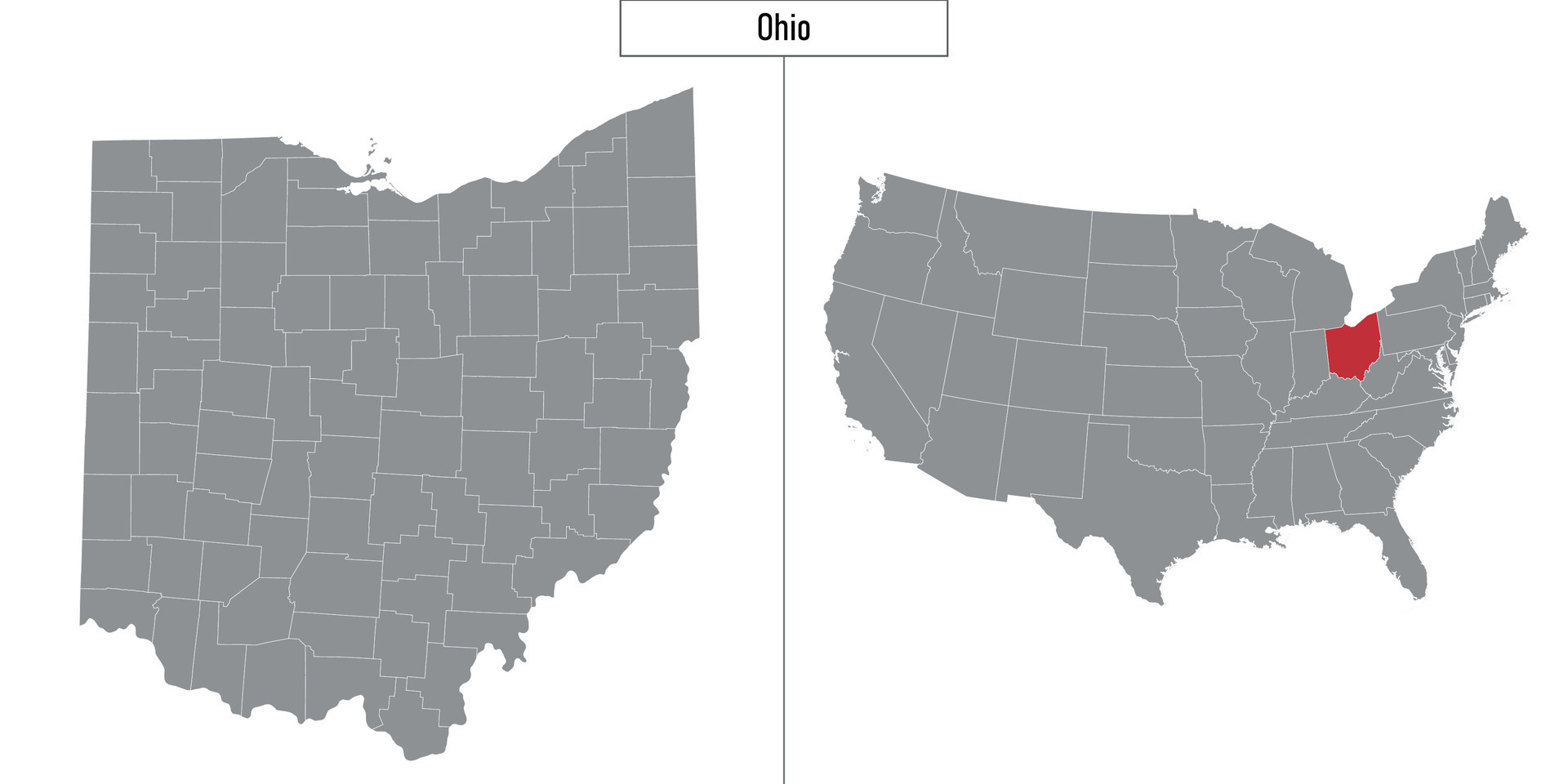 Map Of Ohio State Of United States And Location On USA Map 28649749 Map Of Ohio State Of United States And Location On Usa Map Vector