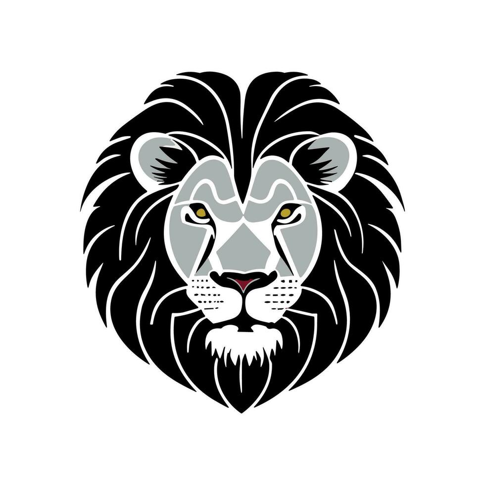 león cabeza plano diseño vector icono. modelo para logo