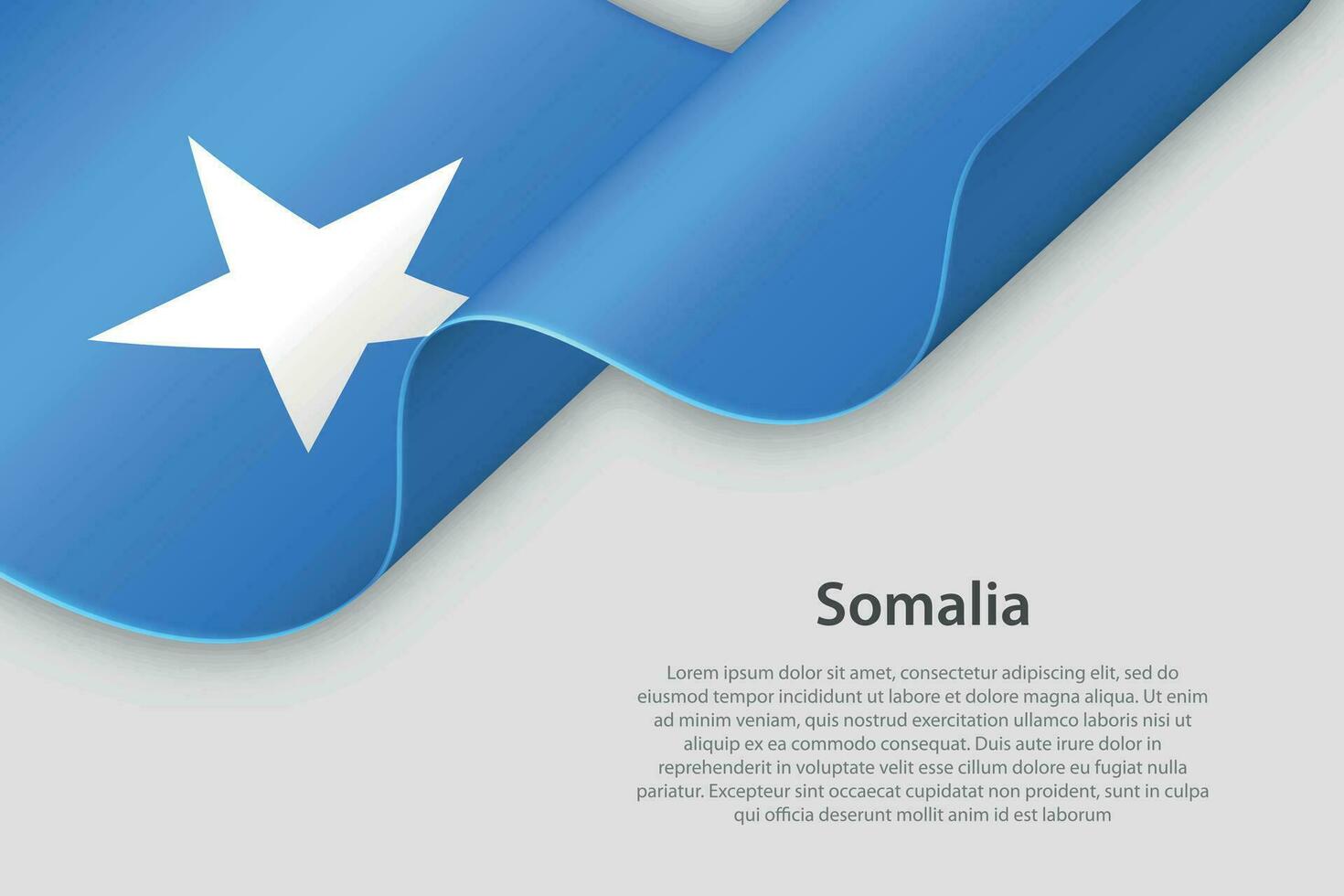 3d ribbon with national flag Somalia isolated on white background vector