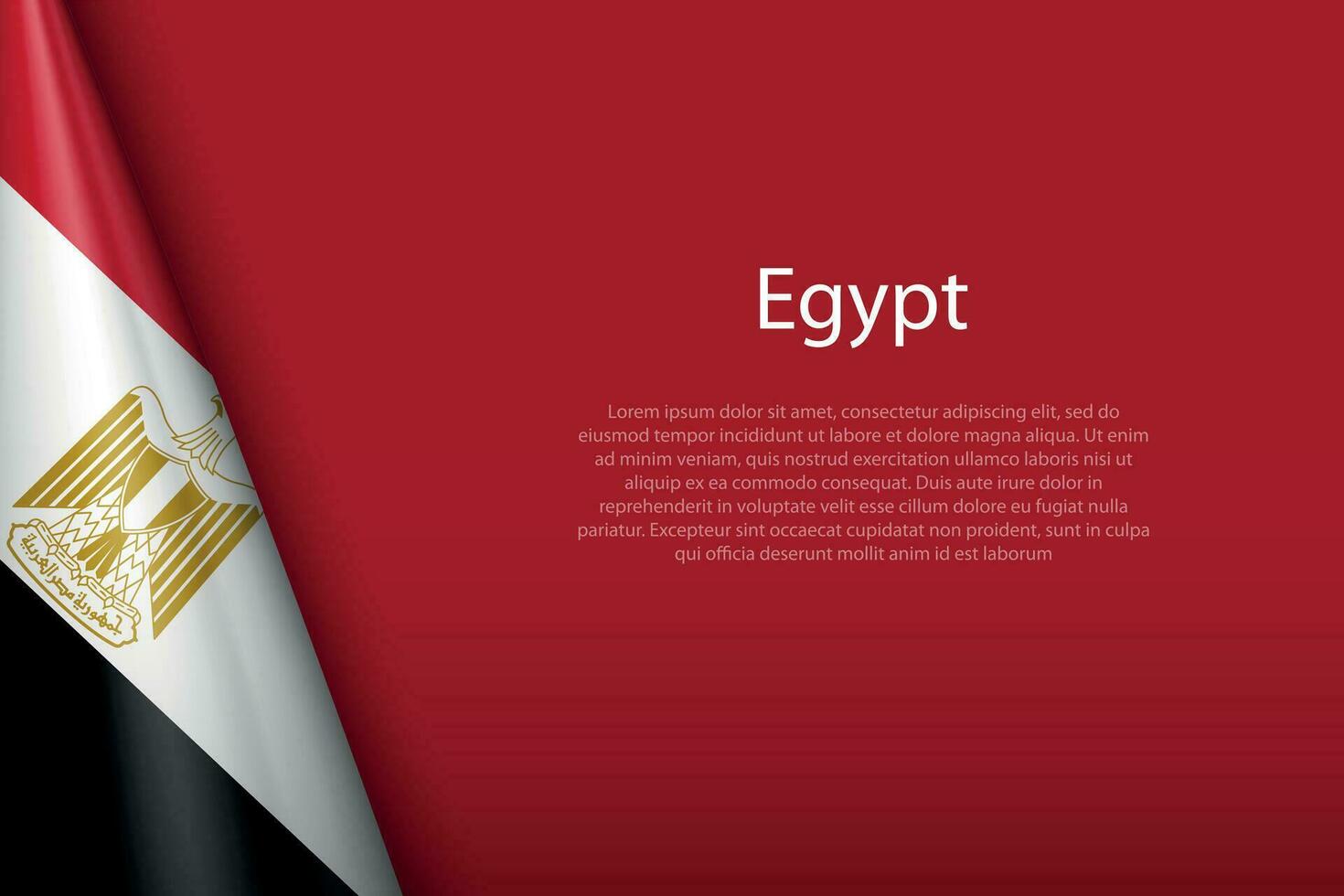 national flag Egypt isolated on background with copyspace vector