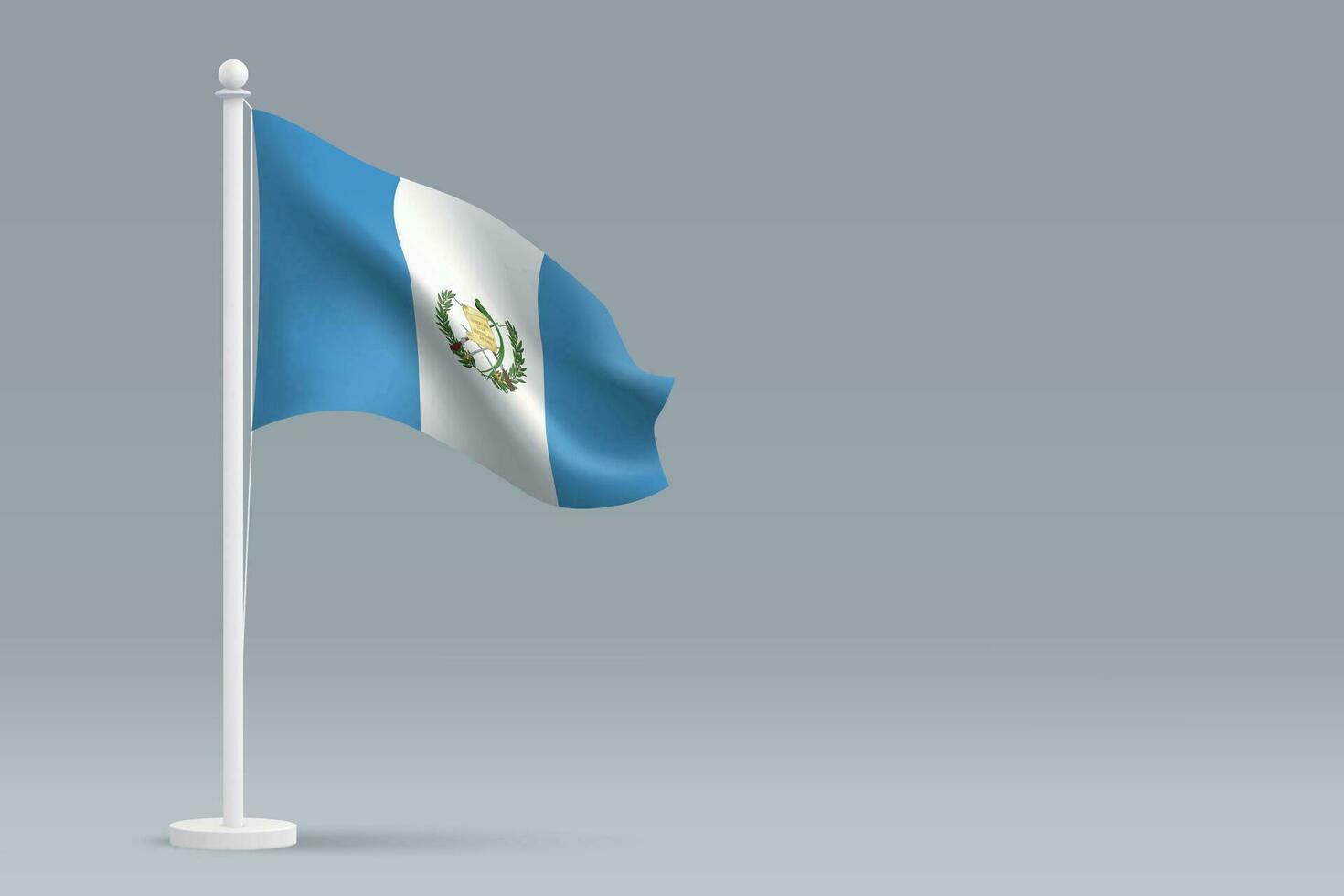 3d realistic national Guatemala flag isolated on gray background vector