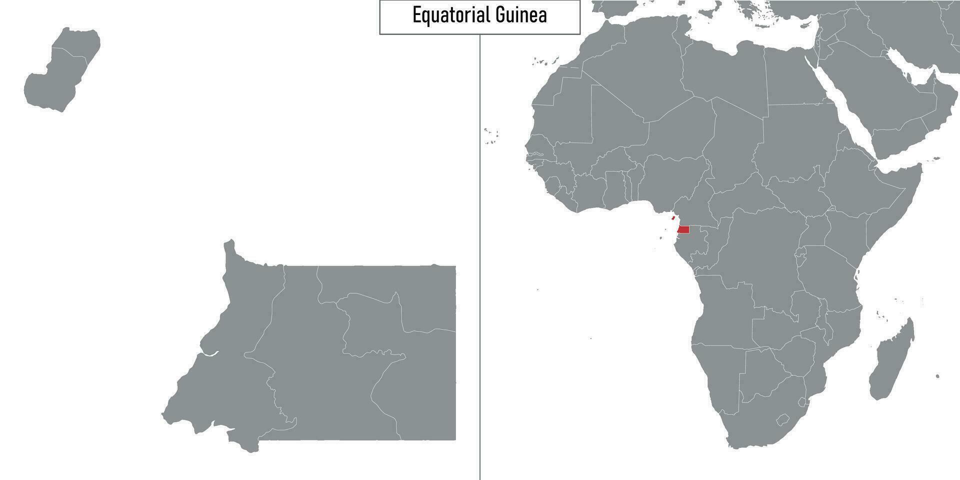 map of Equatorial Guinea and location on Africa map vector