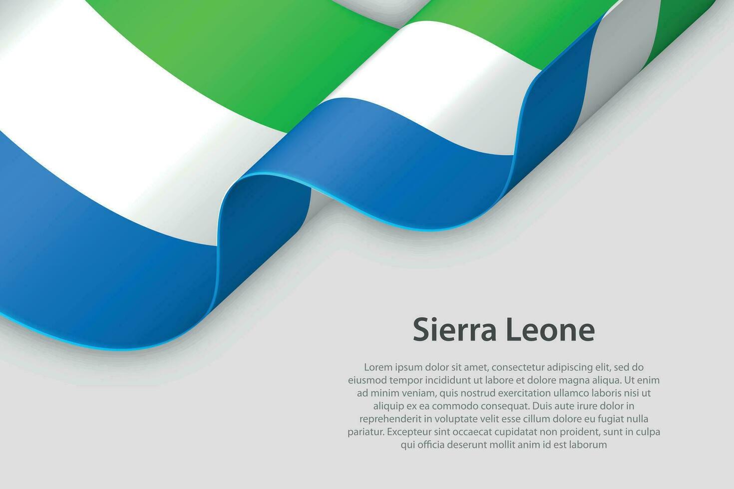 3d ribbon with national flag Sierra Leone isolated on white background vector