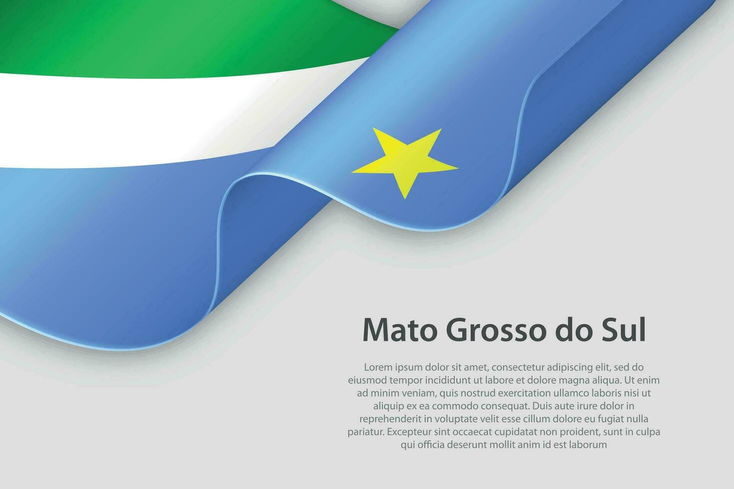 3d ribbon with flag Mato Grosso do Sul. Brazilian state. isolated on white background vector