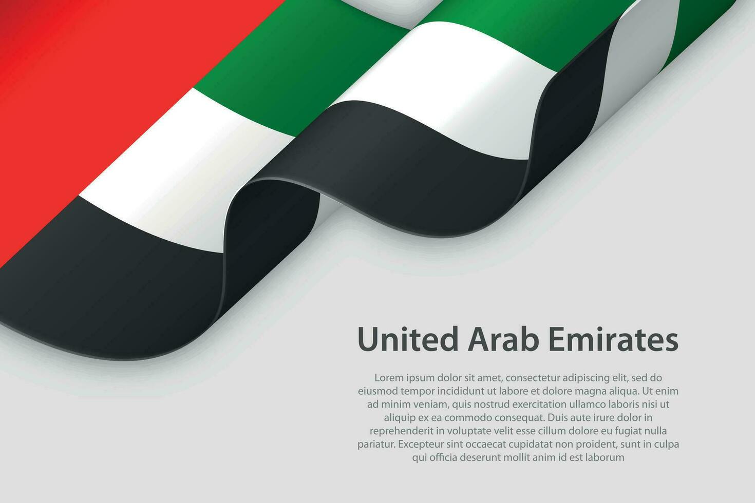 3d ribbon with national flag United Arab Emirates isolated on white background vector