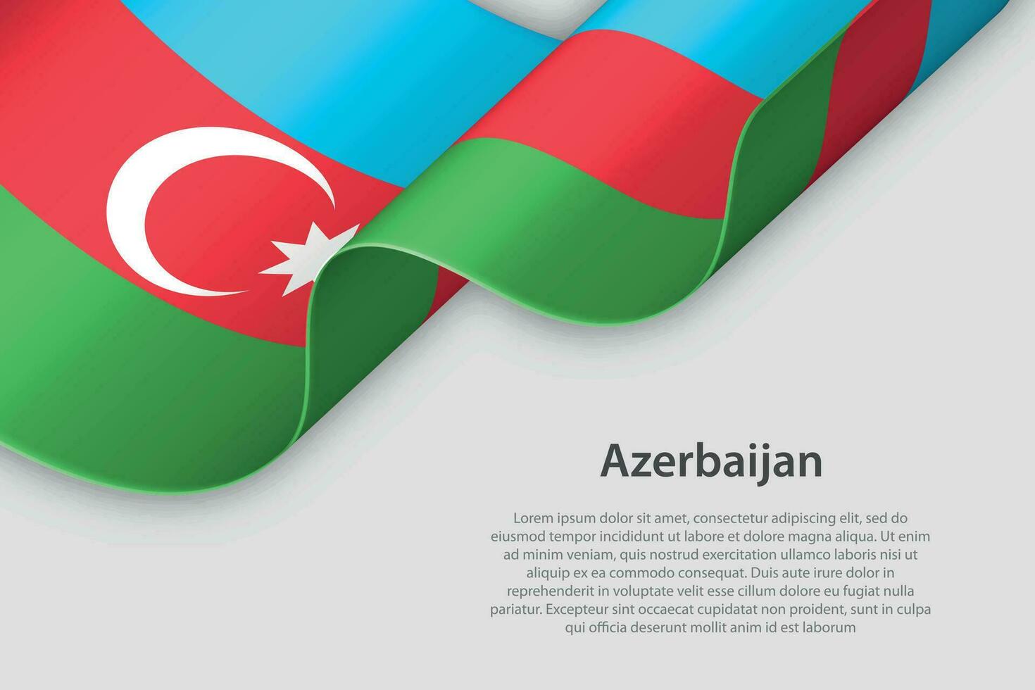 3d ribbon with national flag Azerbaijan isolated on white background vector