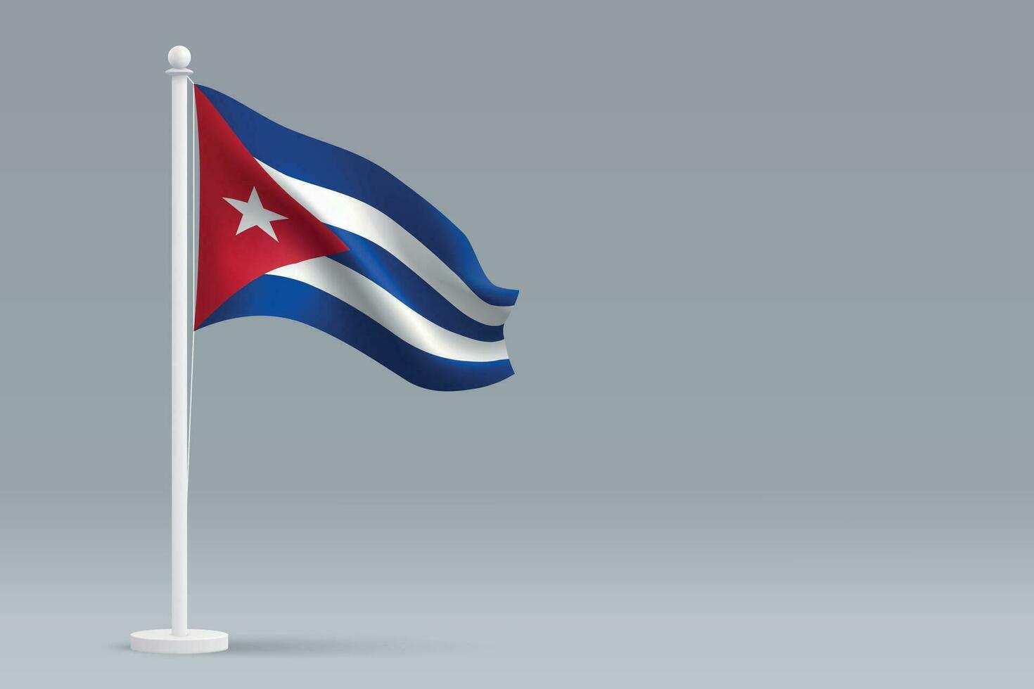 3d realistic national Cuba flag isolated on gray background vector