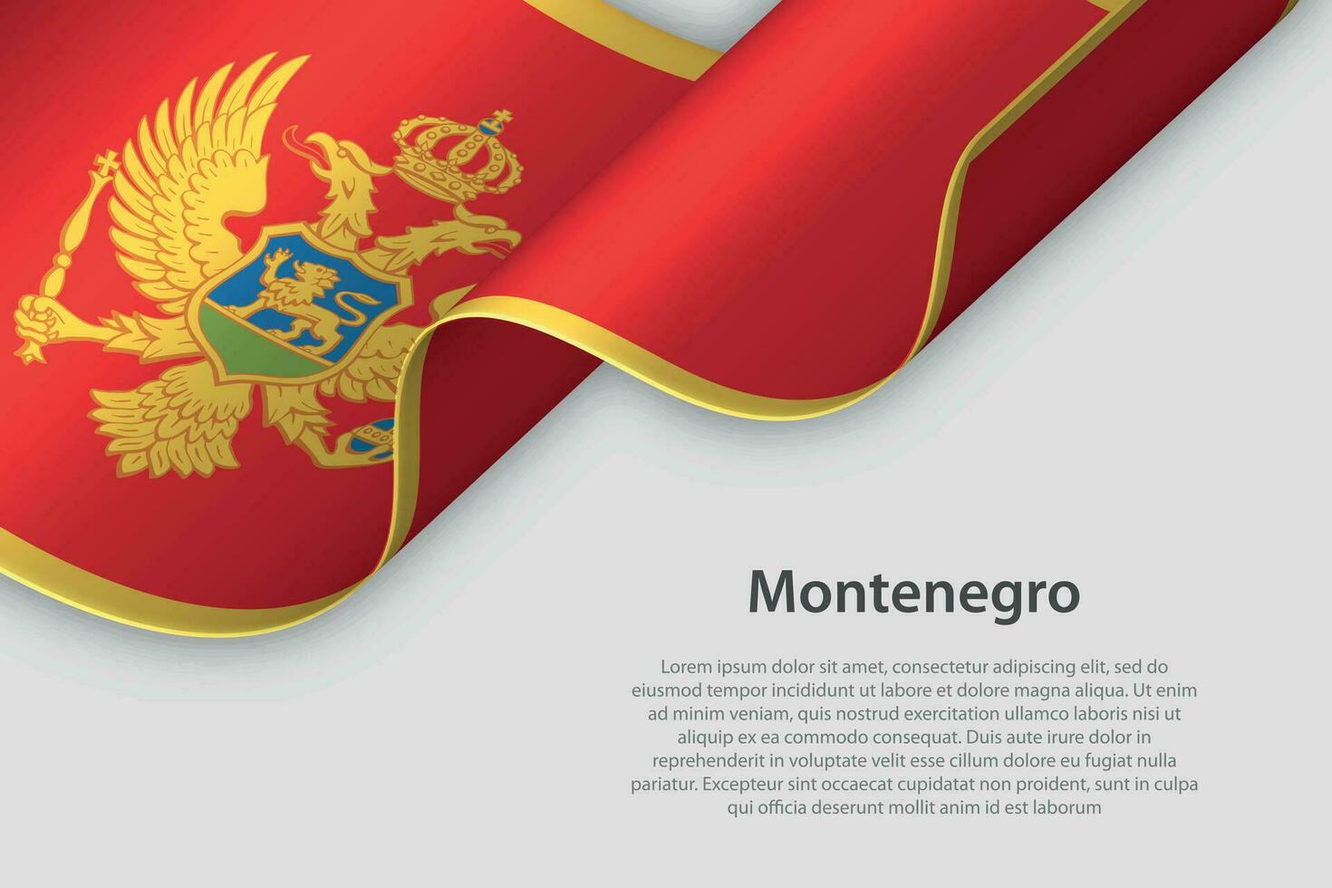 3d cinta con nacional bandera montenegro aislado en blanco antecedentes vector