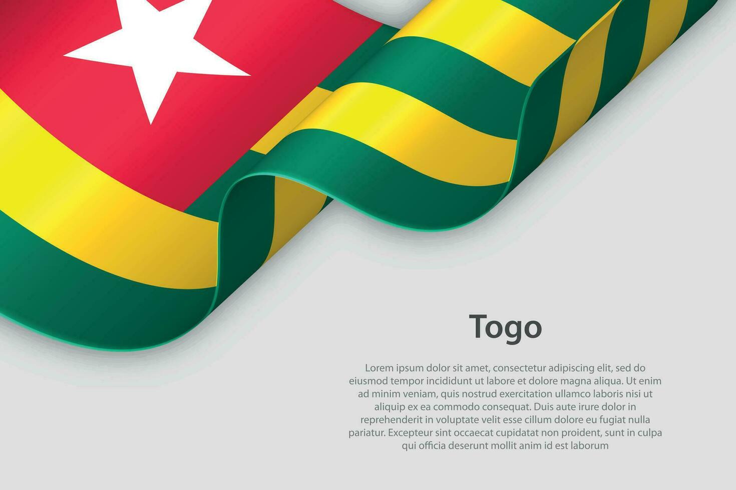 3d ribbon with national flag Togo isolated on white background vector