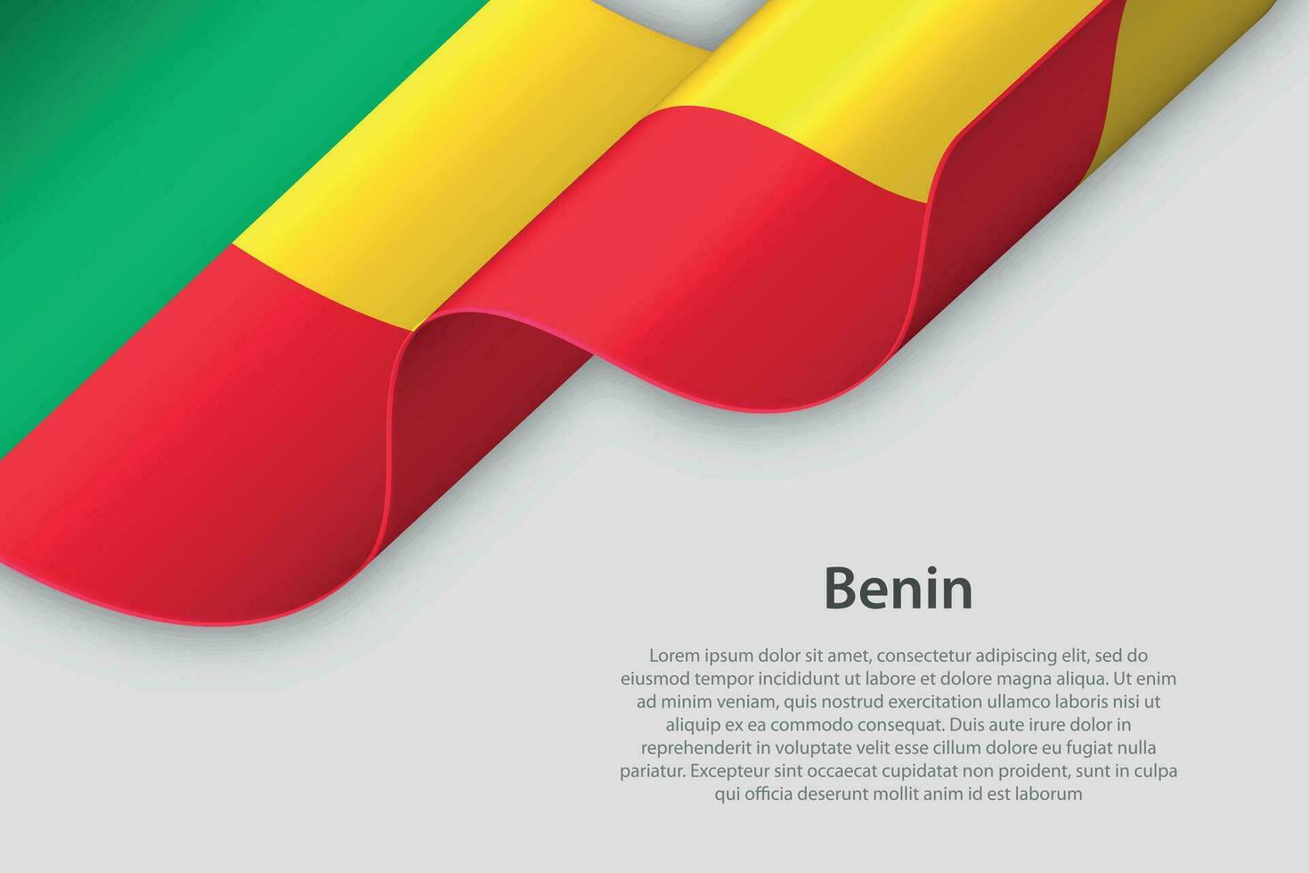 3d cinta con nacional bandera benin aislado en blanco antecedentes vector