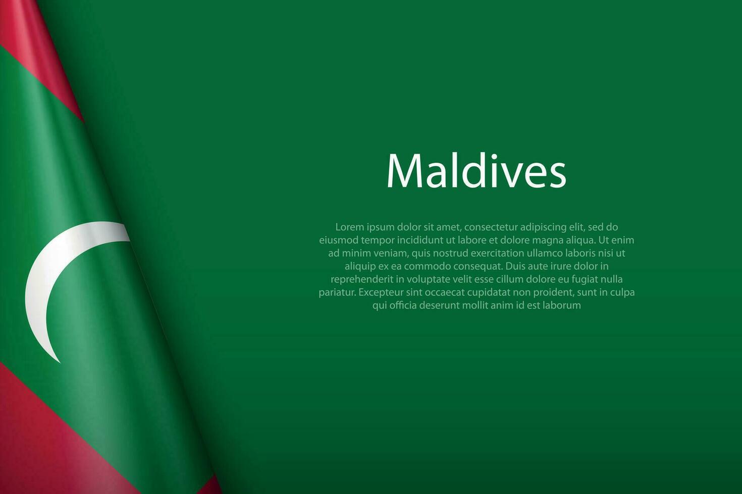 national flag Maldives isolated on background with copyspace vector