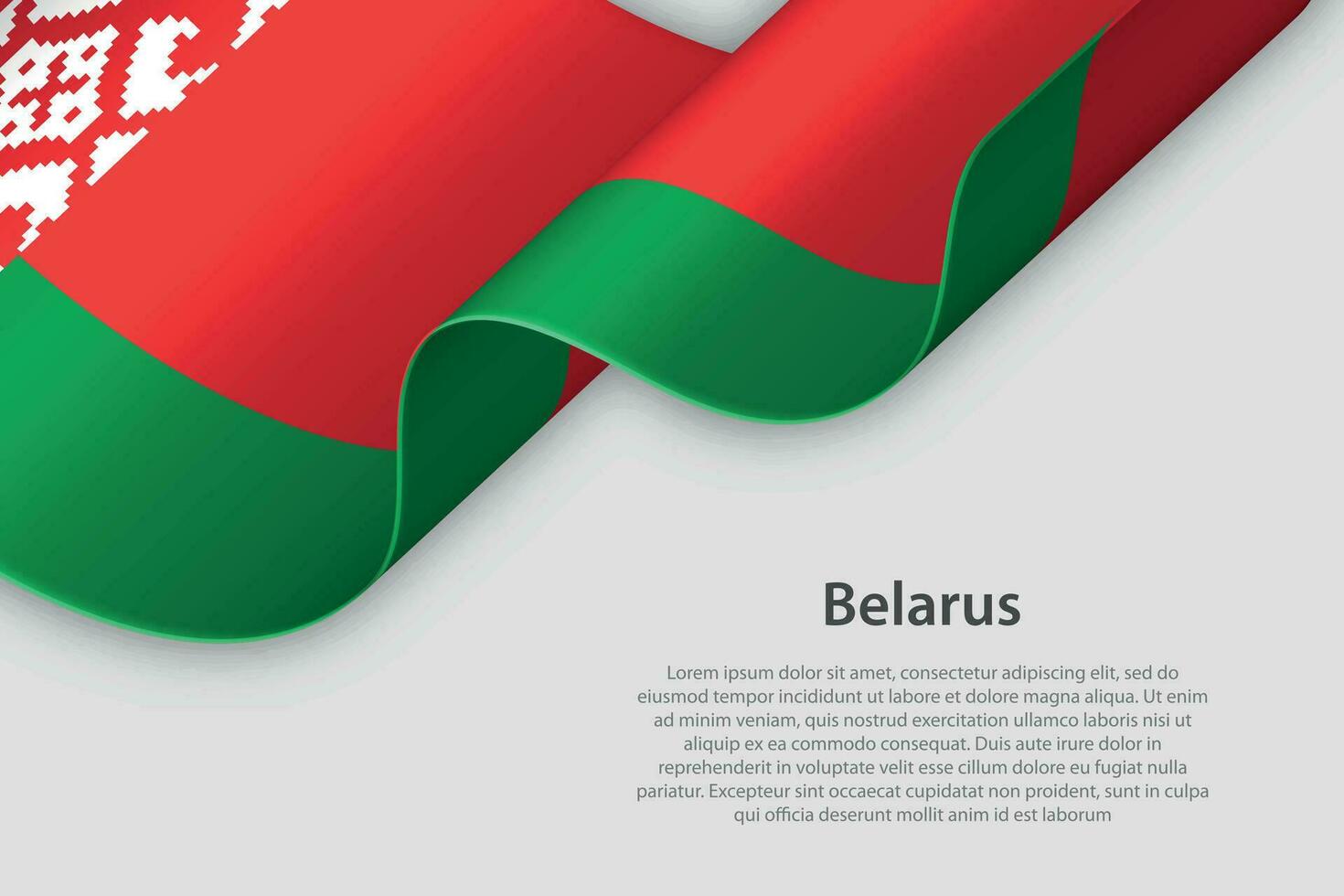 3d ribbon with national flag Belarus isolated on white background vector