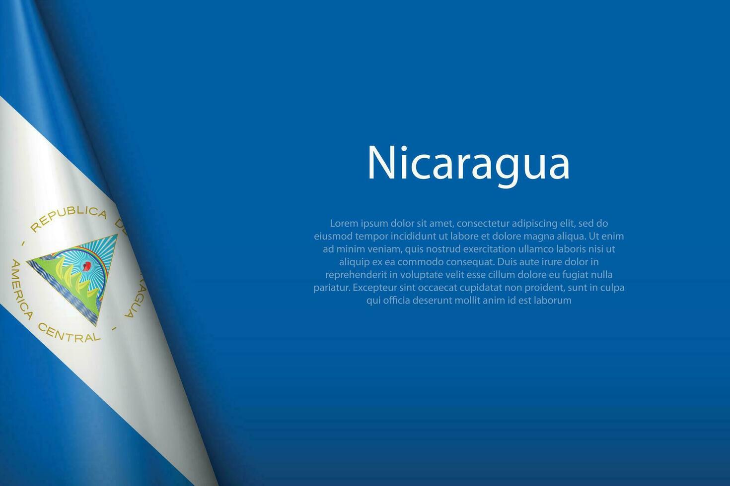 national flag Nicaragua isolated on background with copyspace vector