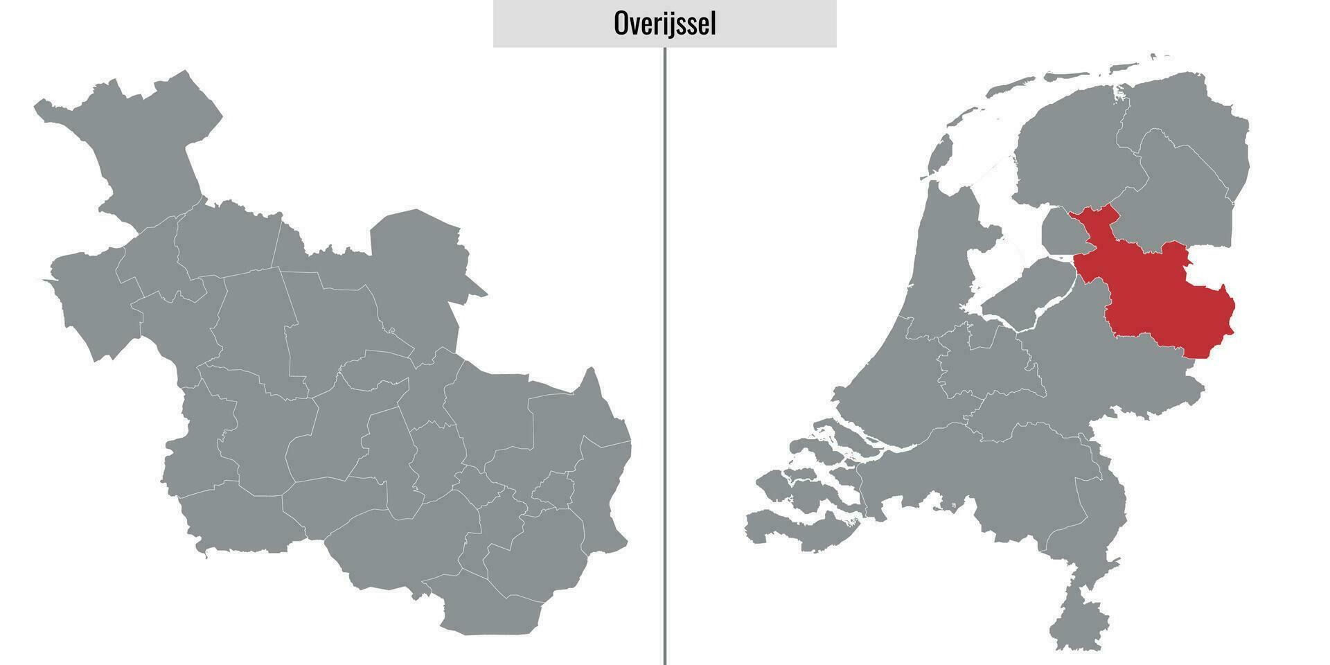 map region of Netherlands vector