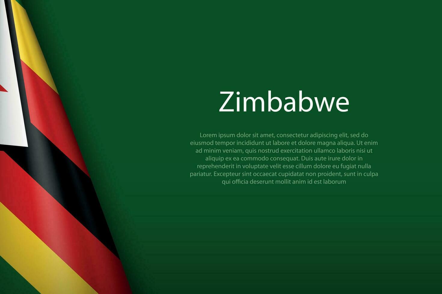 national flag Zimbabwe isolated on background with copyspace vector