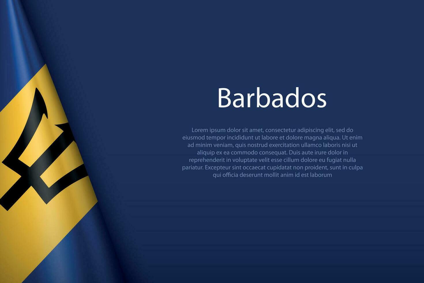 national flag Barbados isolated on background with copyspace vector