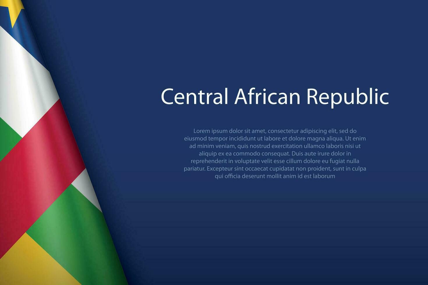 nacional bandera central africano república aislado en antecedentes con copyspace vector