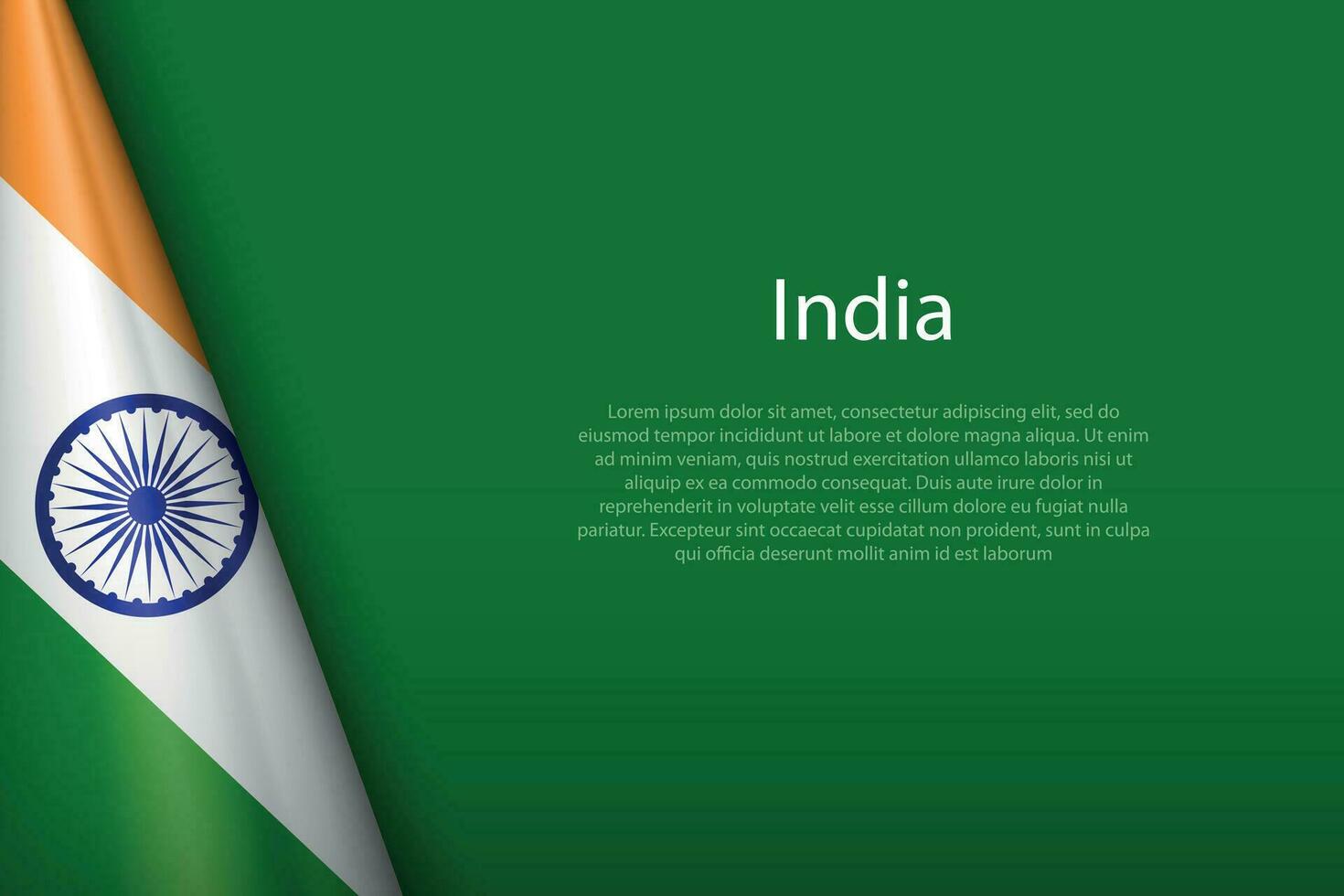 nacional bandera India aislado en antecedentes con copyspace vector