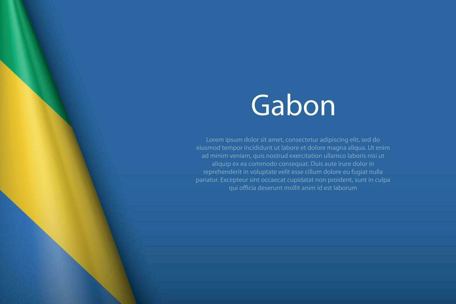 national flag Gabon isolated on background with copyspace vector