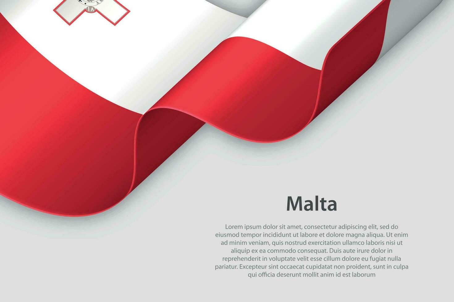 3d ribbon with national flag Malta isolated on white background vector