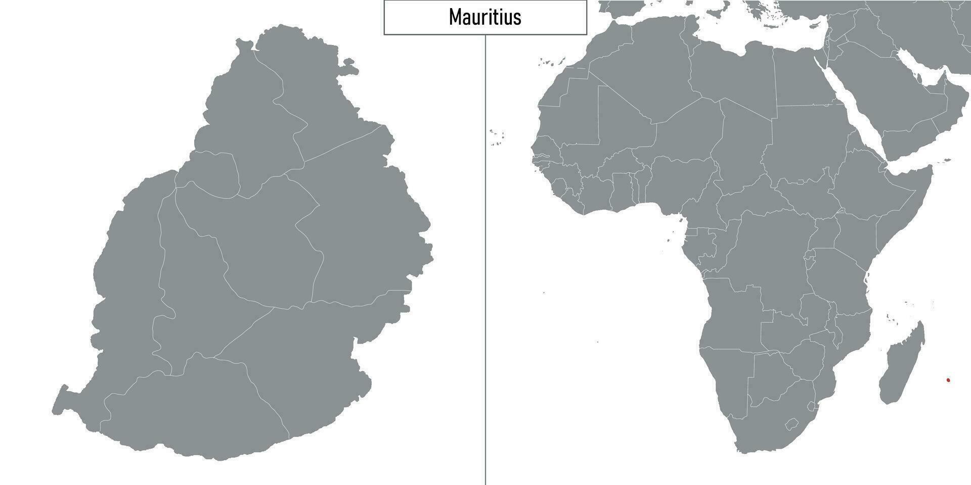 map of Mauritius and location on Africa map vector