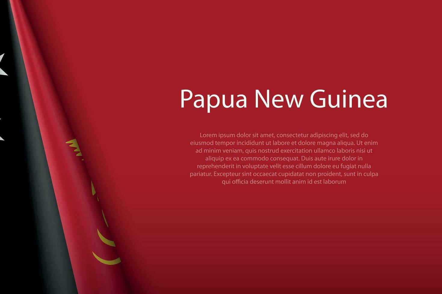 national flag Papua New Guinea isolated on background with copyspace vector