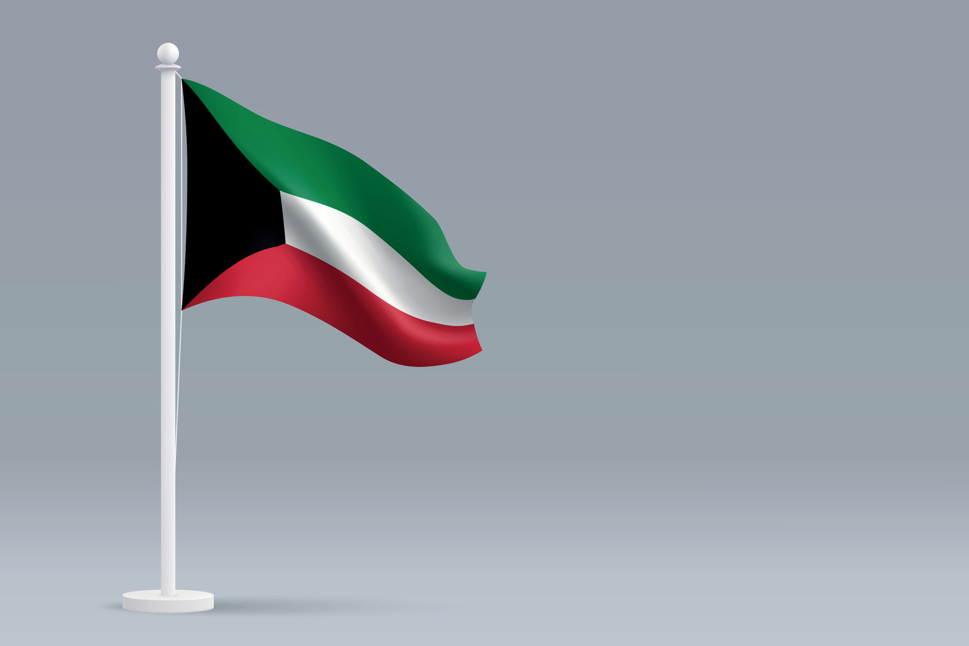 3d realistic national Kuwait flag isolated on gray background 28650062 ...