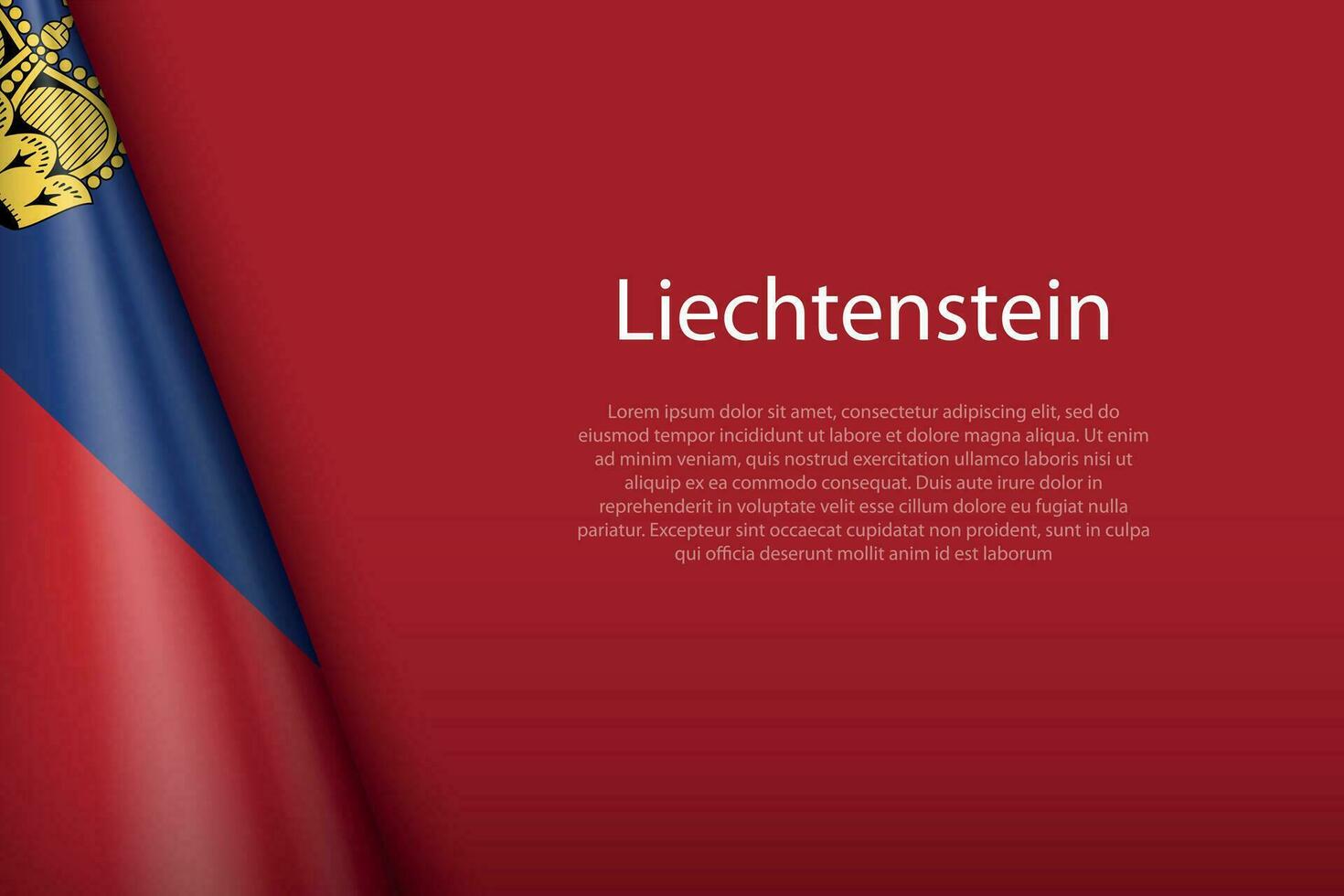 national flag Liechtenstein isolated on background with copyspace vector