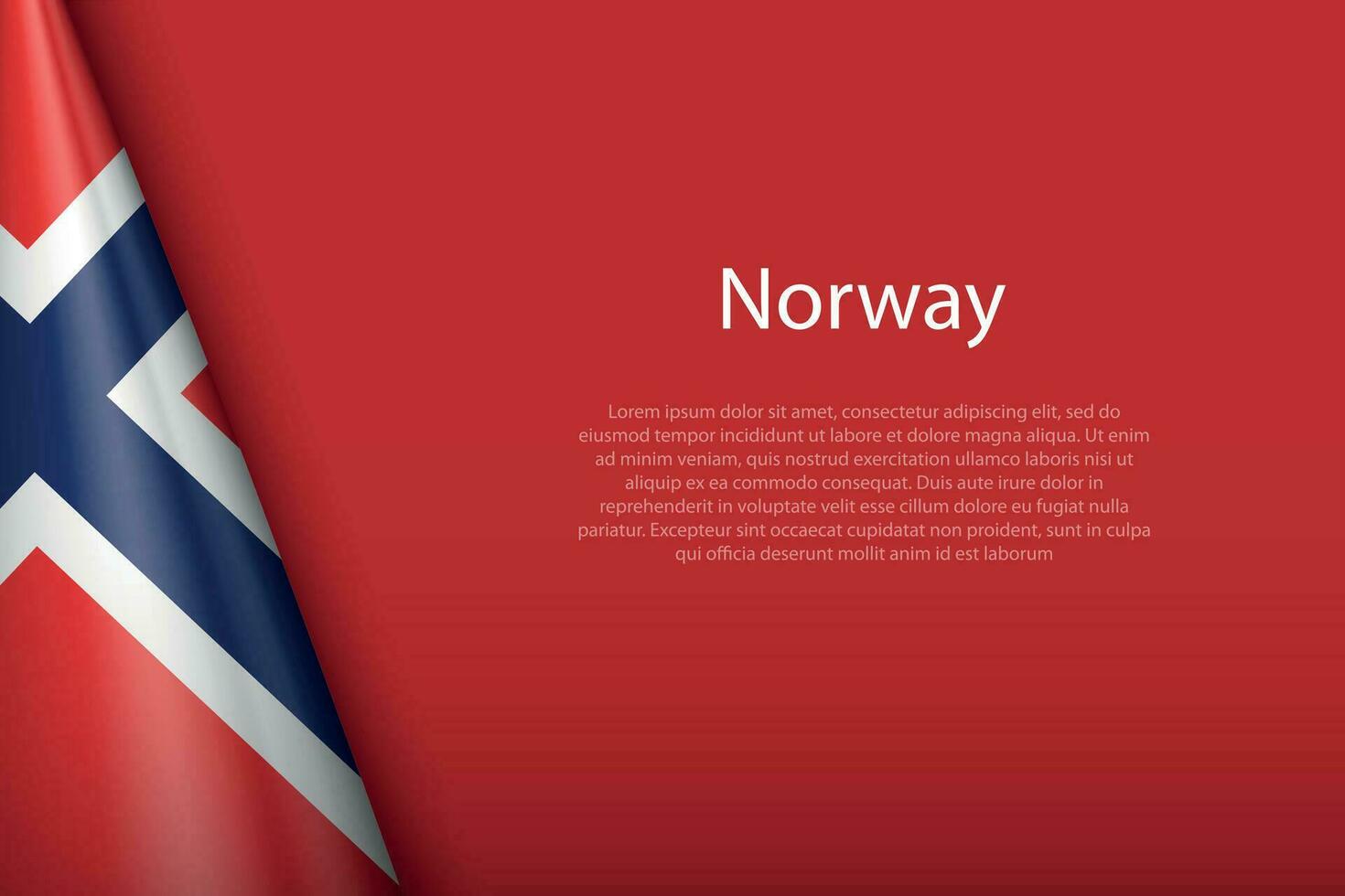 national flag Norway isolated on background with copyspace vector