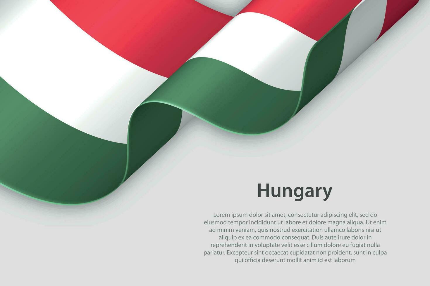 3d ribbon with national flag Hungary isolated on white background vector