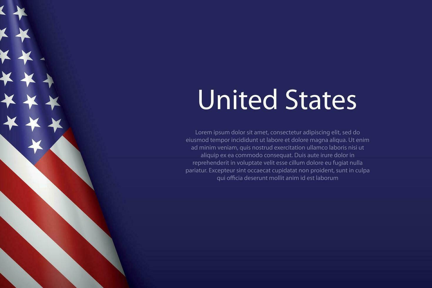 national flag United States isolated on background with copyspace vector