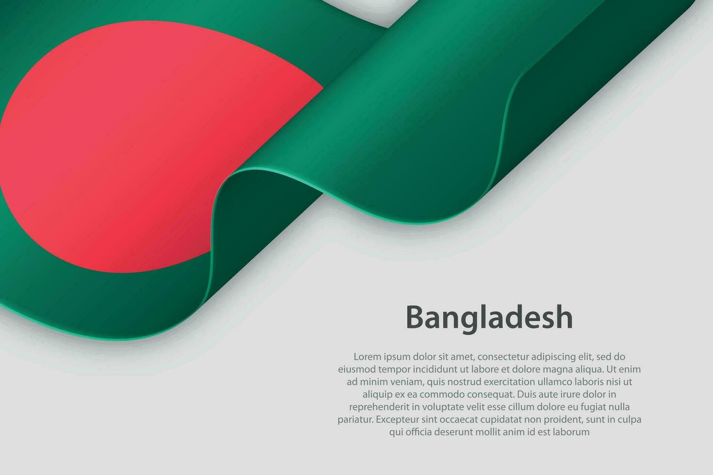 3d ribbon with national flag Bangladesh isolated on white background vector