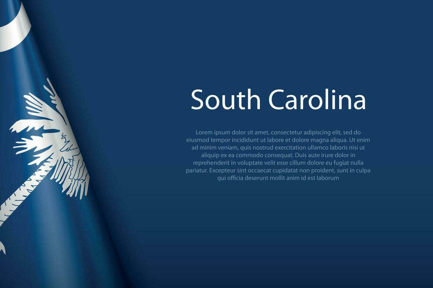flag South Carolina, state of United States, isolated on background with copyspace vector