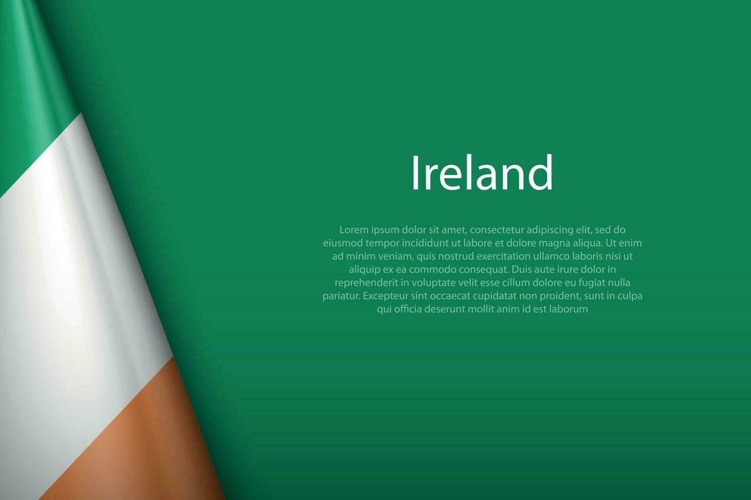 national flag Ireland isolated on background with copyspace vector