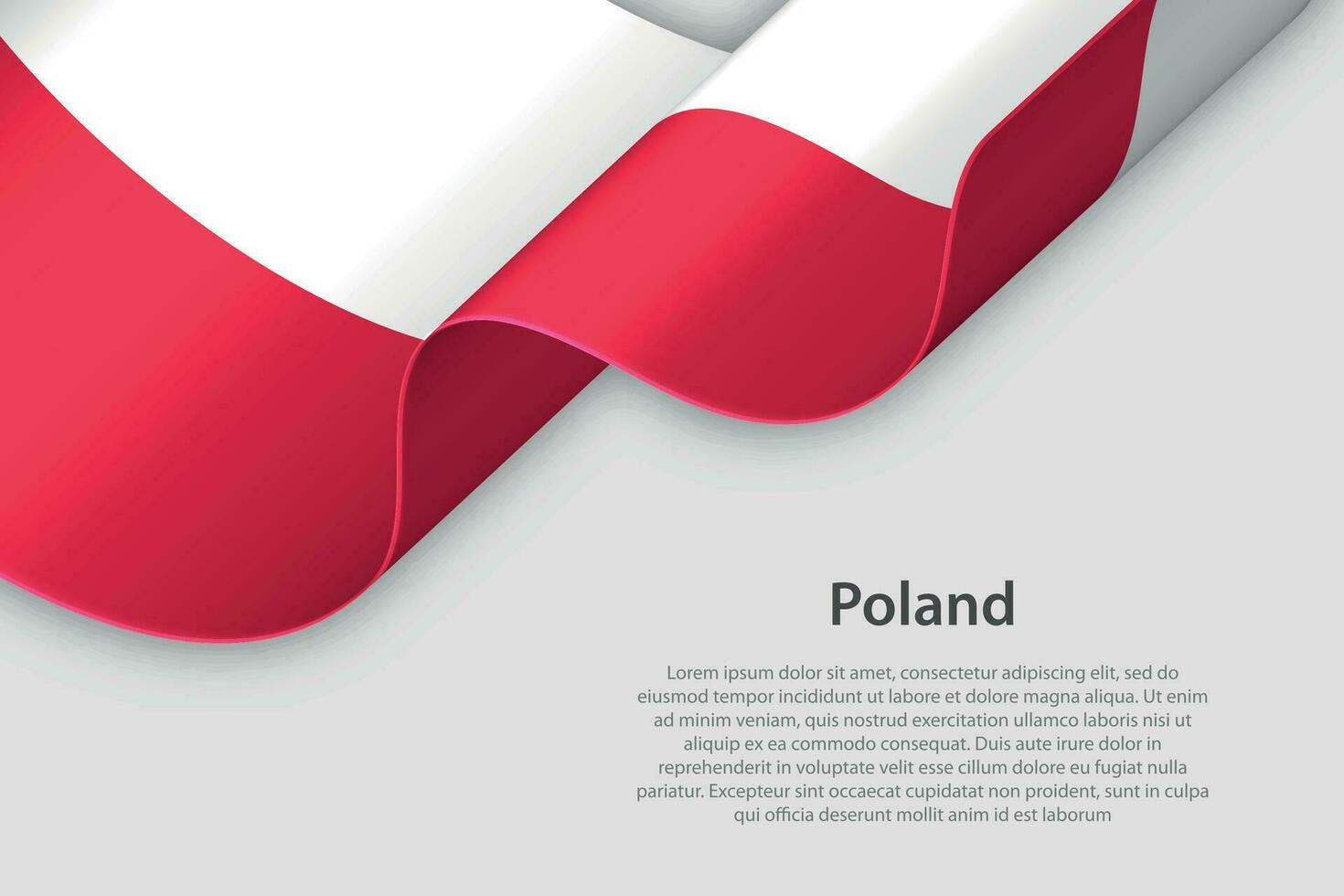 3d ribbon with national flag Poland isolated on white background vector