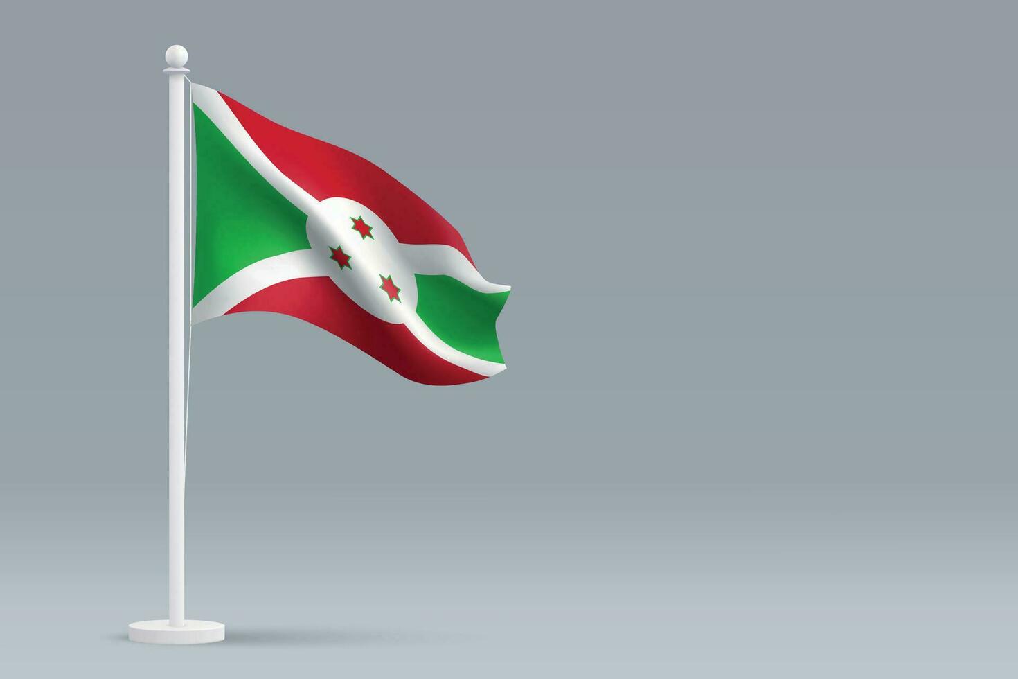 3d realista nacional Burundi bandera aislado en gris antecedentes vector