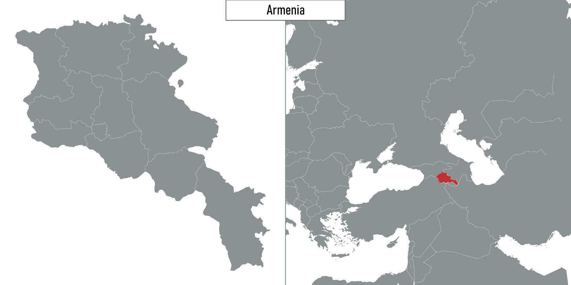 mapa de Armenia y ubicación en Europa mapa vector