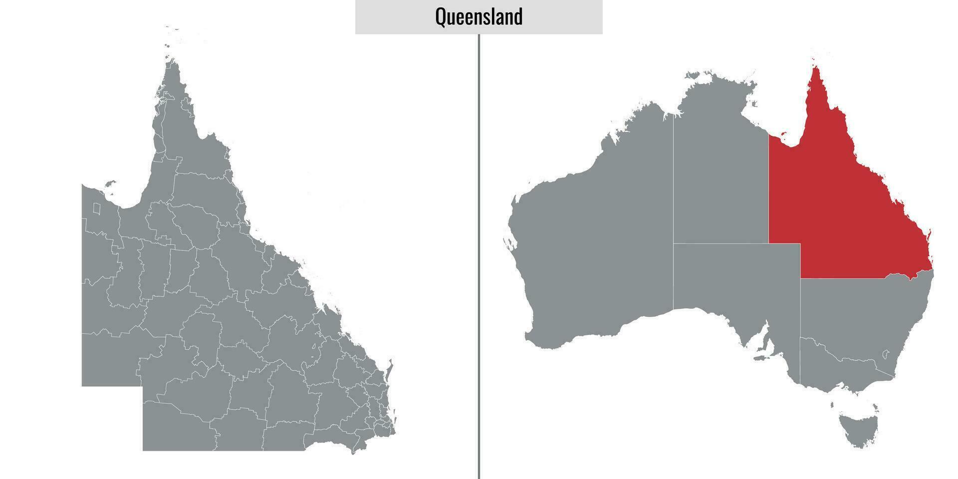 mapa estado de Australia vector