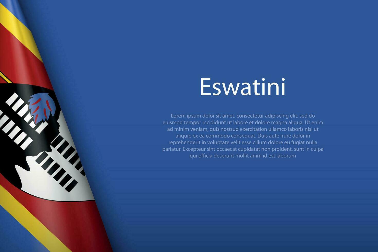 national flag Eswatini isolated on background with copyspace vector