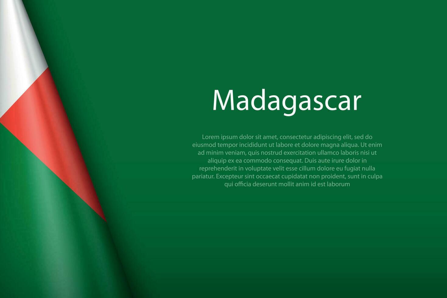 national flag Madagascar isolated on background with copyspace vector