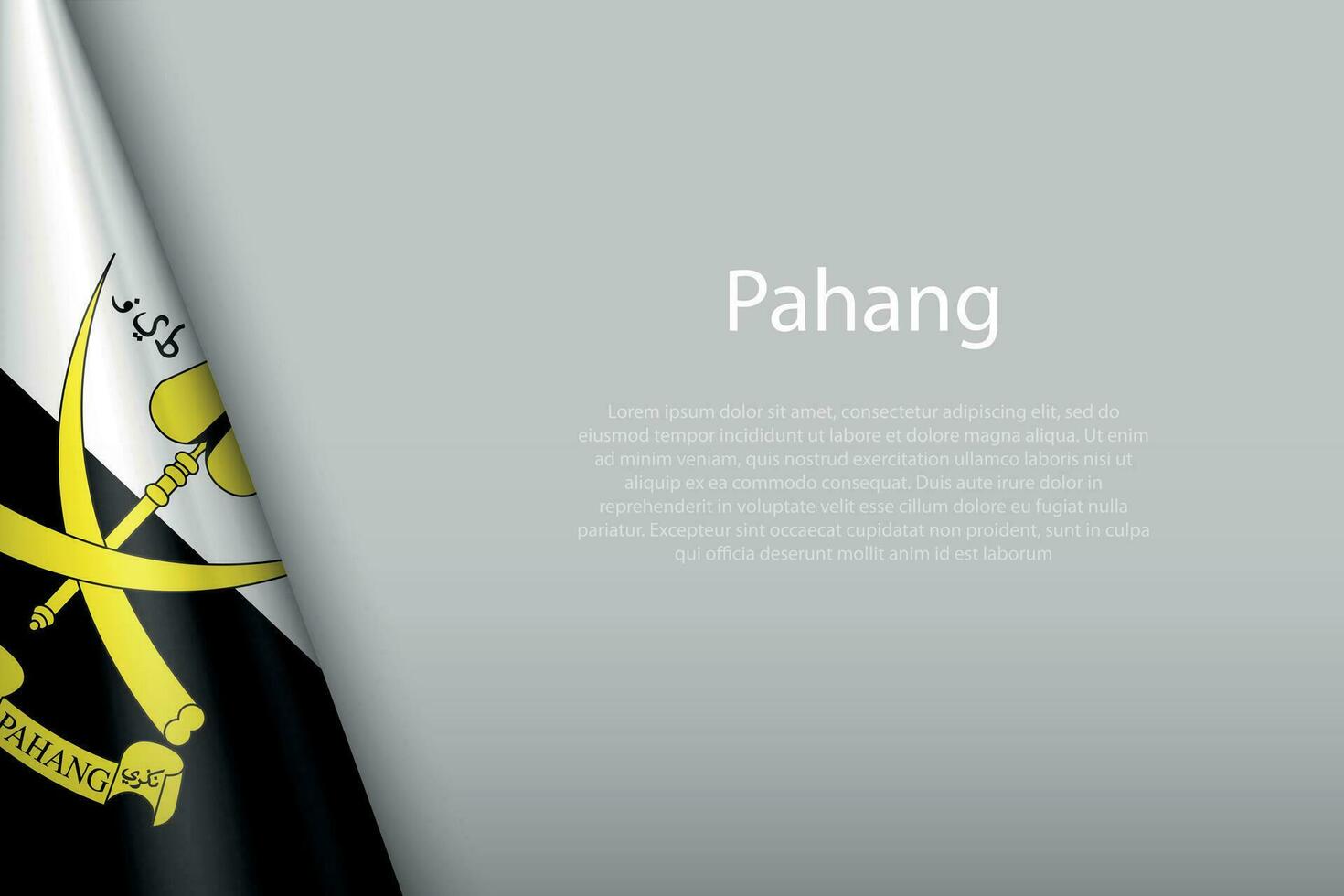 flag Pahang, state of Malaysia, isolated on background with copyspace vector