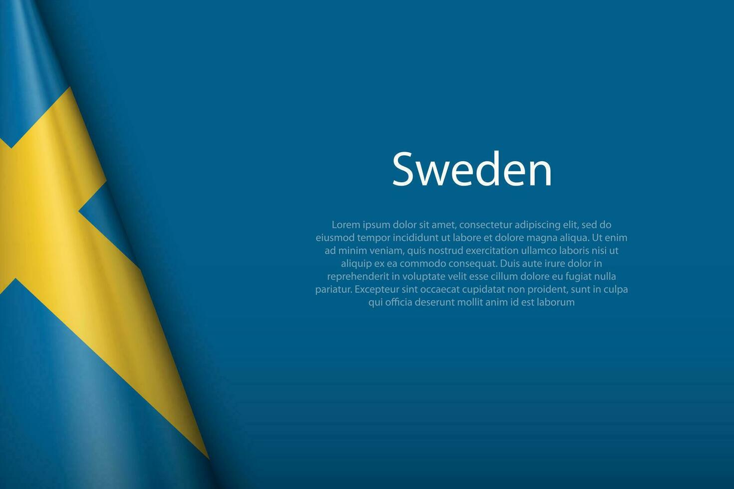 national flag Sweden isolated on background with copyspace vector