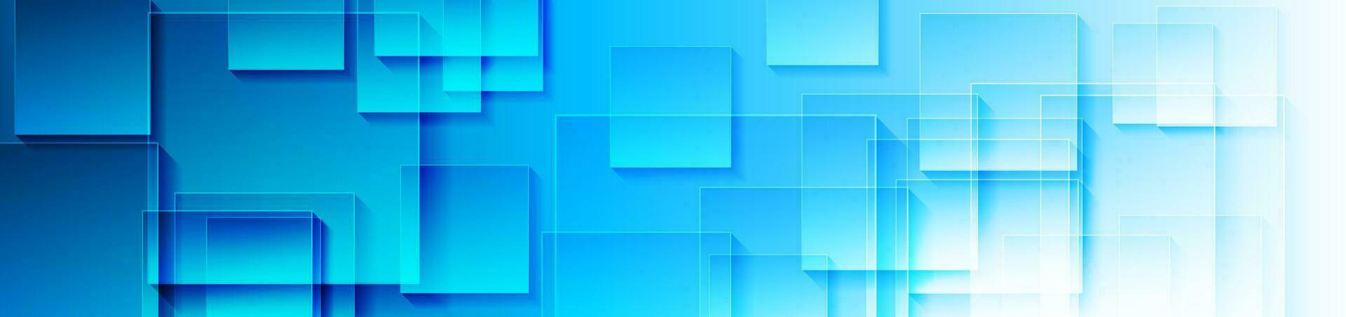 Blue and white squares abstract tech geometric banner vector