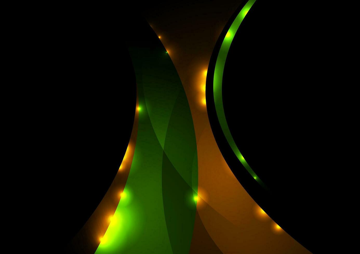 Abstract green and orange glowing shiny background vector