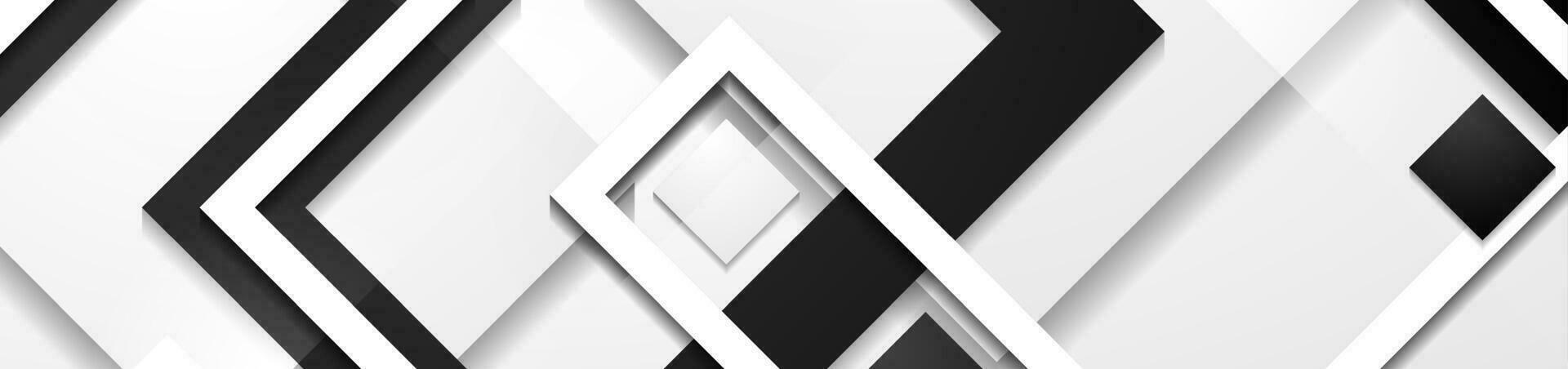 Black and white paper geometric stripes abstract background vector