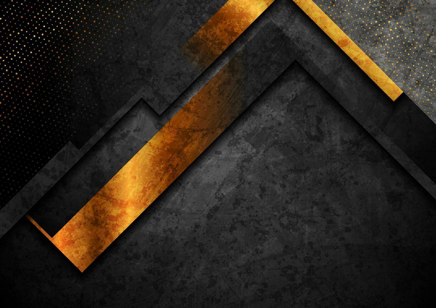 Luxury golden and black grunge geometric background vector