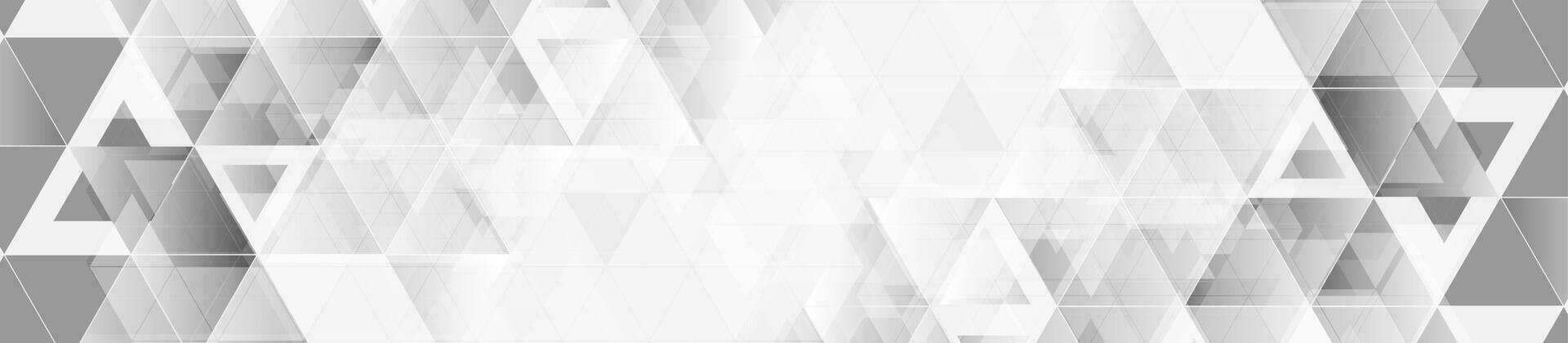 Gray glossy triangles abstract technology background vector