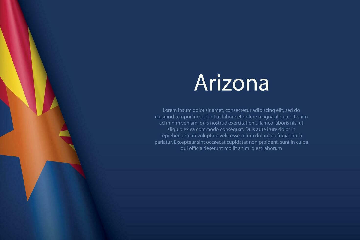 flag Arizona, state of United States, isolated on background with copyspace vector